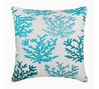 The HomeCentric Housses de Coussin decoratives Lot de 2, 50x50 cm Bleu, Coton Jetez Les couvertures de Coussin, couvertures Faites Main de Coussin - Caribbean Coast