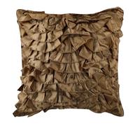 The HomeCentric Marron Taies d'oreiller, Contemporain Solide Jettent des Oreillers Couvrent, 30x30 cm Taies d'oreiller Decoratif, Satin Carre Taies, Ruffles Style Vintage - Vintage Affair