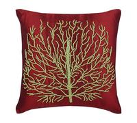 The HomeCentric Rouge Housse de Coussin, Arbre Vert Perle Housse de Coussin, 50x50 cm Housse de Coussin, Floral Contemporain Housse de Coussin de canape, Carre Soie Housse de Coussin de - Tree of Joy