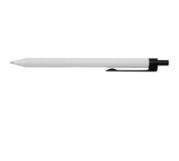 The James Brand The Burwell CO304911-10 Stylo à bille rétractable en acier inoxydable de couleur blanc/noir avec cartouche Parker Style G2, 13,7 x 0,9 cm