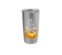 The Joy Of The Lord Is My Strength Verse de la Bible Citrouille d'automne Gobelet isotherme en acier inoxydable double paroi
