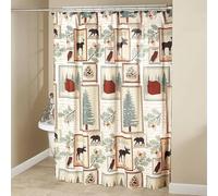 The Lakeside Collection Rustic Mountain Lodge Rideau de Douche Motif élan et Ours