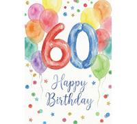 the lazy panda card company XXL 60 cartes d'anniversaire A4 - Carte d'anniversaire géante pour le 60e anniversaire - Grande carte à écrire - Premium 300 g/m² - avec enveloppe - Fabriqué en Allemagne