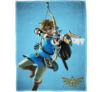 The Legend of Zelda Plaid Arrow Bleu 160 x 200 cm Couverture en flanelle super douce Couverture de canapé Corail Hyrule Triforce Gauche Awakening Breath of the Wild Pass.