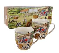 The Leonardo Collection Lot de 2 tasses en porcelaine Motif collie et moutons