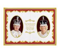 The Leonardo Collection LP18257 Torchon commémoratif pour couronnement Sa Majesté Le Roi Charles III et la Reine Camilla Couronnement Cadeau Coton Multicolore