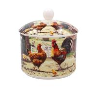The Leonardo Collection Macneil Studios Sucrier en céramique avec couvercle pour sucre, édulcorant ou autres collations, motif coq et poule