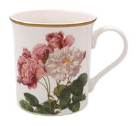 The Leonardo Collection Redoute Rose Tasse Pierre-Joseph Redoute, tasses à thé et café pour boissons chaudes | Tasses en porcelaine fine imprimées pour la cuisine et la maison | Tasses en céramique