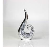 The Leonardo Collection Sculpture décorative élégante en résine argentée texturée avec strass