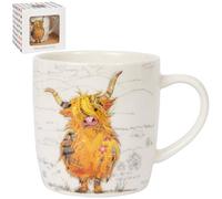 The Leonardo Collection Tasse à café en céramique pour la maison | Tasses à thé et café Hamish Hiighland Cow - Bug Art | 350 ml