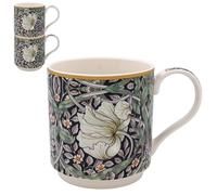 The Leonardo Collection William Morris Pimpernel Lot de 2 tasses empilables pour cuisine et maison | Vaisselle pour toutes les occasions | Lot de 2 tasses à café pour homme et femme
