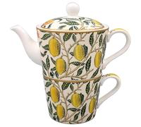 The Leonardo Collection William Morris Service à thé aux fruits pour une personne | Élégant service à thé avec motif de fruits emblématiques | Parfait pour l'heure du thé en solo ou comme pièce
