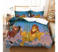The Lion King Ensemble De Housse De Couette Imprim¿¿ D Avec Taie D'oreiller Zipp¿¿E Ensemble De Literie En Microfibre Douce Pour Enfants Adolescents Hou