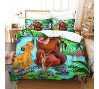 The Lion King Ensemble De Housse De Couette Imprim¿¿ D Avec Taie D'oreiller Zipp¿¿E Ensemble De Literie En Microfibre Douce Pour Enfants Adolescents Hou