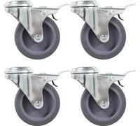 The Living Store 12 pcs. Roulettes pivotantes avec trou au dos 75 mm