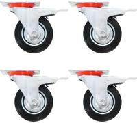 The Living Store 24 pcs. Roulettes pivotantes 100 mm