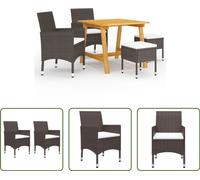The Living Store 5-pc. Ensemble de salle à manger de jardin brun