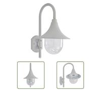 The Living Store Applique murale de jardin E27 42 cm aluminium blanc