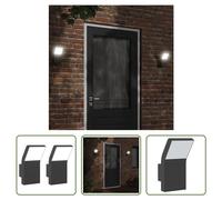 The Living Store Applique murale d'extérieur LED 2 pcs Noir Aluminium moulé sous pression