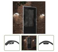 The Living Store Applique murale d'extérieur LED avec capteur Noir Fonte d'aluminium