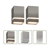 The Living Store Applique murale extérieure 2 pcs. 35 W argenté Rectangulaire