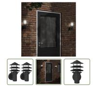 The Living Store Appliques extérieures 2 pcs. noir acier inoxydable