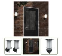 The Living Store Appliques extérieures 2 pcs. noir acier inoxydable