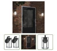 The Living Store Appliques extérieures 2 pcs. noir acier inoxydable