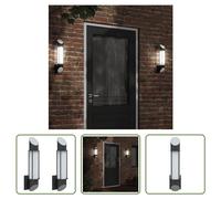 The Living Store Appliques extérieures 2 pcs. noir acier inoxydable