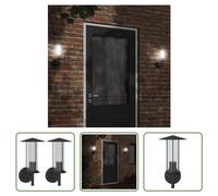 The Living Store Appliques extérieures 2 pcs. noir acier inoxydable