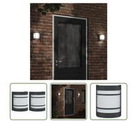 The Living Store Appliques extérieures 2 pcs. noir acier inoxydable