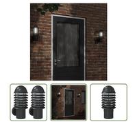 The Living Store Appliques extérieures 2 pcs. noir acier inoxydable