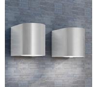 The Living Store Appliques murales extérieures LED 2 pcs. Ronde vers le bas