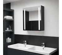 The Living Store Armoire à miroir LED pour salle de bain 62x14x60 cm