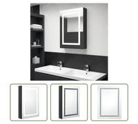 The Living Store Armoire à miroir LED pour salle de bain Noir brillant 50x13x70 cm