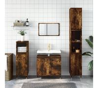 The Living Store Armoire de salle de bain chêne fumé 65x33x60 cm Bois composite
