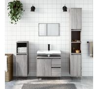 The Living Store Armoire de salle de bain Gris Sonoma 65x33x60 cm Bois composite