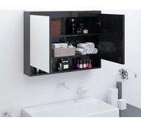 The Living Store Armoire de toilette 80x15x60 cm Noir brillant