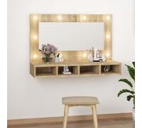 The Living Store Armoire de toilette avec LED Chêne Sonoma 90x31,5x62 cm