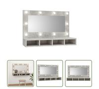 The Living Store armoire de toilette avec LED gris béton 90x31,5x62 cm