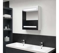 The Living Store armoire de toilette LED blanc brillant 50x14x60 cm