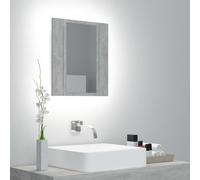 The Living Store armoire de toilette LED gris béton 40x12x45 cm acrylique