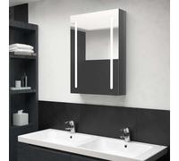 The Living Store armoire de toilette LED gris brillant 50x13x70 cm