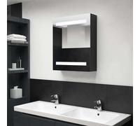 The Living Store armoire de toilette LED noir 50x14x60 cm