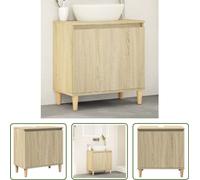The Living Store Armoire sous-lavabo Chêne Sonoma 58x33x60 cm Matériau dérivé du bois