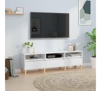 The Living Store Armoire TV Blanc 150x30x44,5 cm Matériau dérivé du bois
