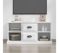 The Living Store Armoire TV Blanc 99,5x35,5x48 cm Matériau dérivé du bois