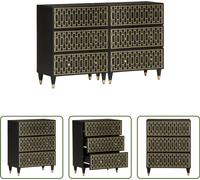 The Living Store Armoires d'appoint 2 pcs. 60x33x75 cm bois massif mangue