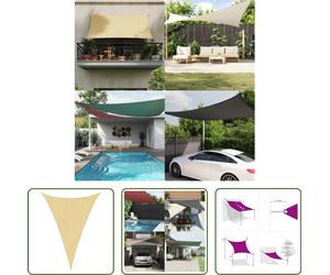 The Living Store Auvent couleur sable 5x7x7 m 100% polyester Oxford