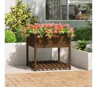 The Living Store Bac à plantes avec étagère Marron miel 82,5x82,5x81 cm Bois de pin